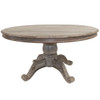 Hampton Rustic Wood round pedestal dining table