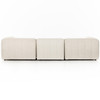 Gwen Channel Tufted Modular 3 PC Faye Sand Outdoor Sectional Sofa