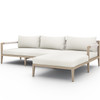 Sherwood Brown Teak Ivory Outdoor 2-Piece Sectional RAF