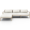 Sherwood Brown Teak Ivory Outdoor 2-Piece Sectional LAF