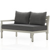 Waller Grey Teak Outdoor LAF Sofa 56"