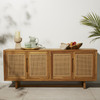 Merit Teak Wood & Woven Cane Outdoor Sideboard 72"