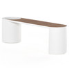 Kylen Outdoor White Bench With Planter