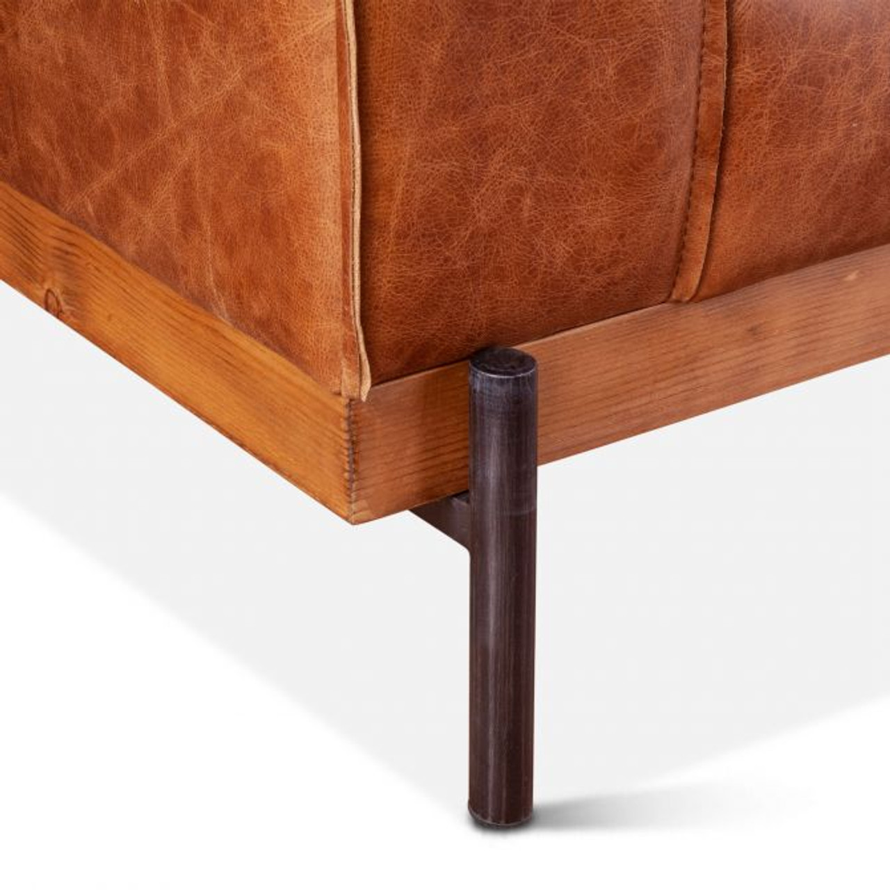 LOGOS LIFE ROLLINGCHAIR （BROWN） Loft Retro Industrial Cigar Brown Leather Club Chair 41