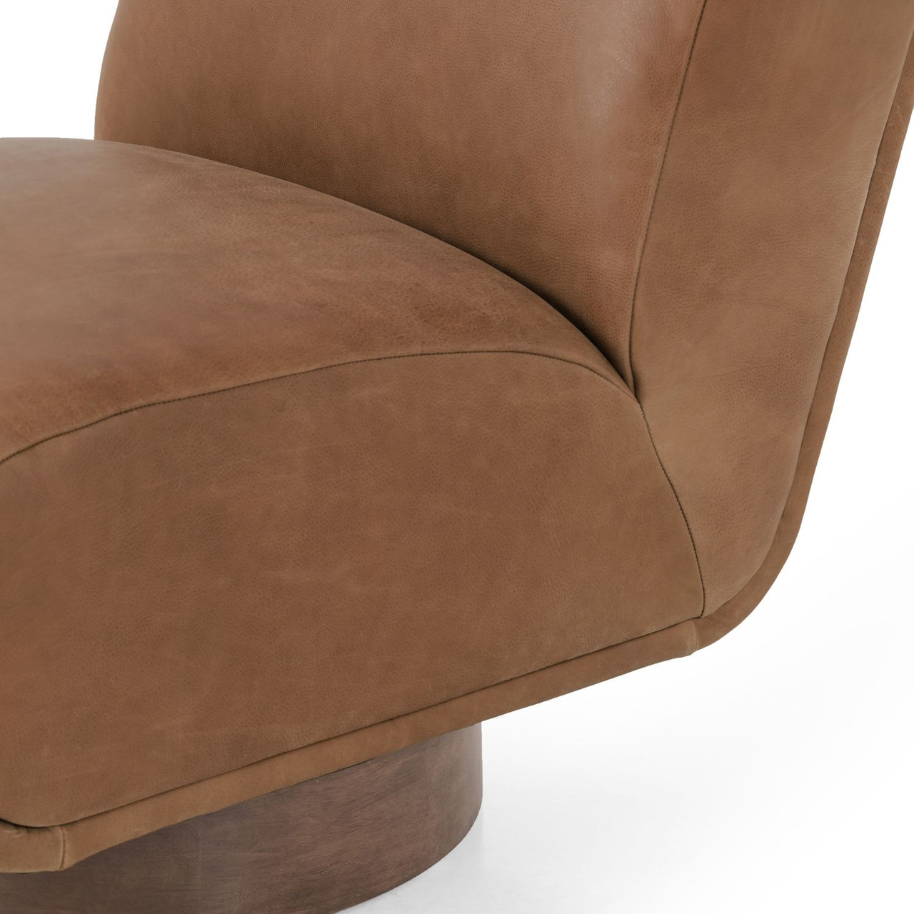 Bronwyn Palermo Cognac Leather Swivel Chair Zin Home
