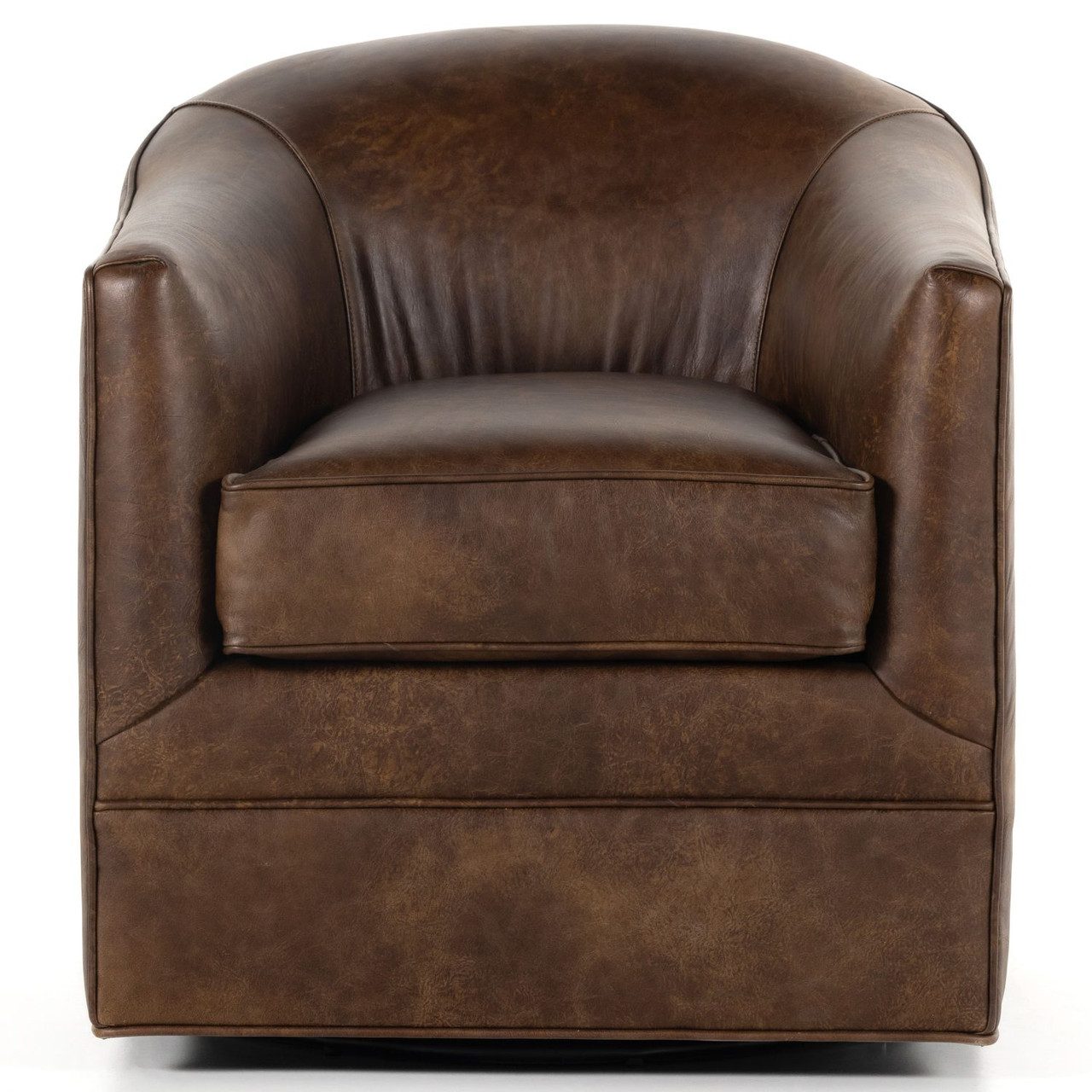 Quinton Arvada Cigar Leather Swivel Chair | Zin Home