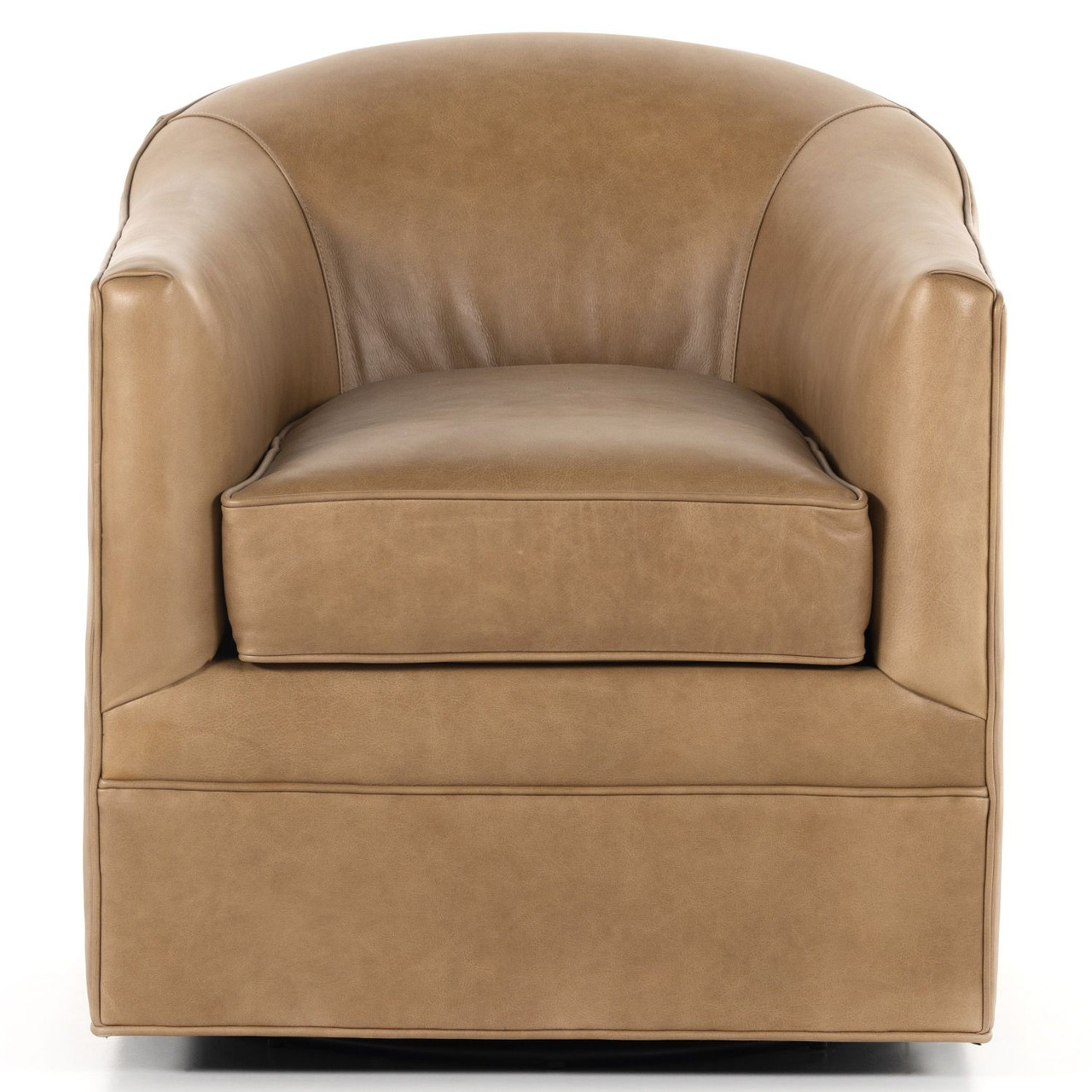 Quinton Ontario Taupe Leather Swivel Chair Zin Home