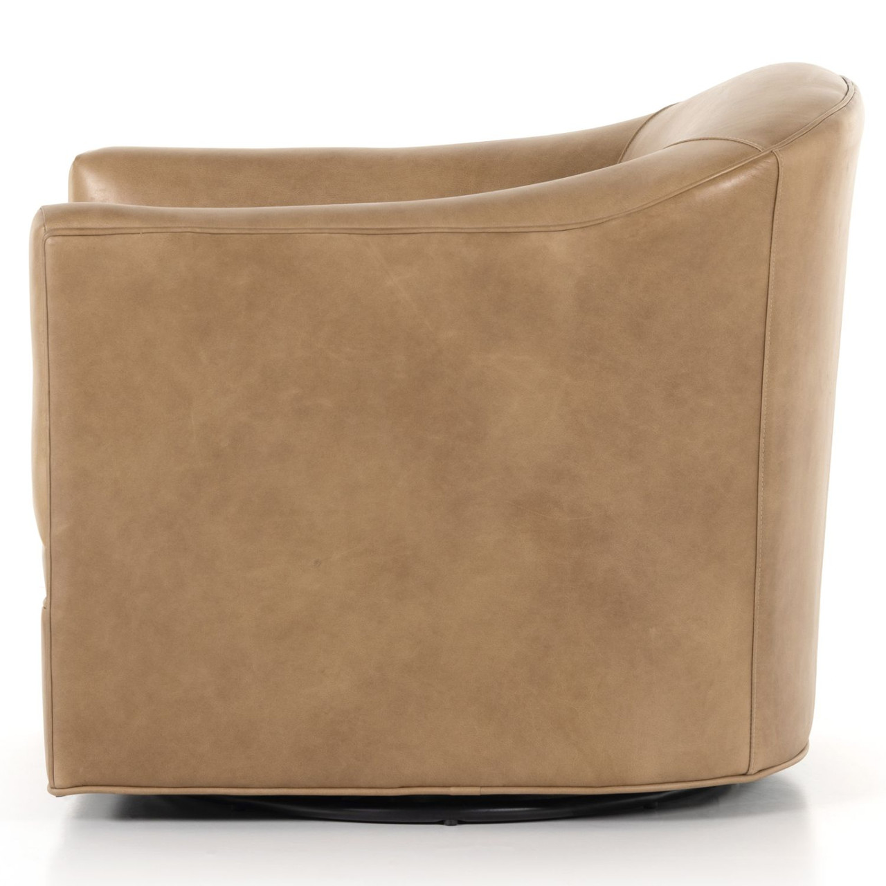 Quinton Ontario Taupe Leather Swivel Chair Zin Home