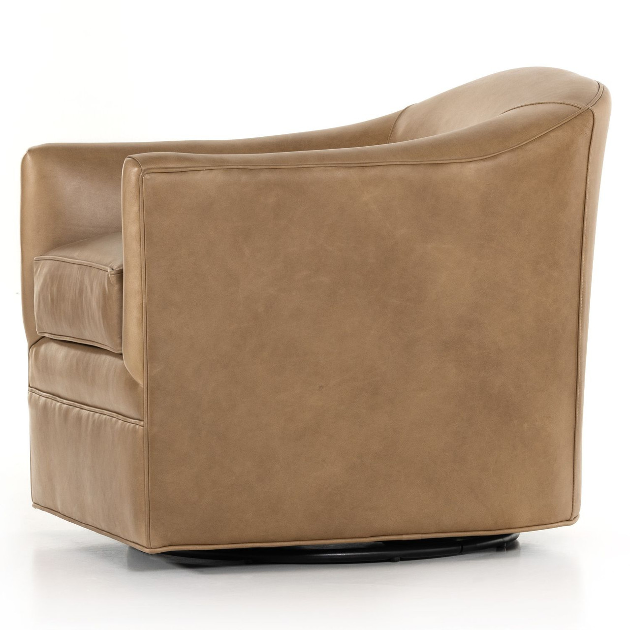 Quinton Ontario Taupe Leather Swivel Chair Zin Home