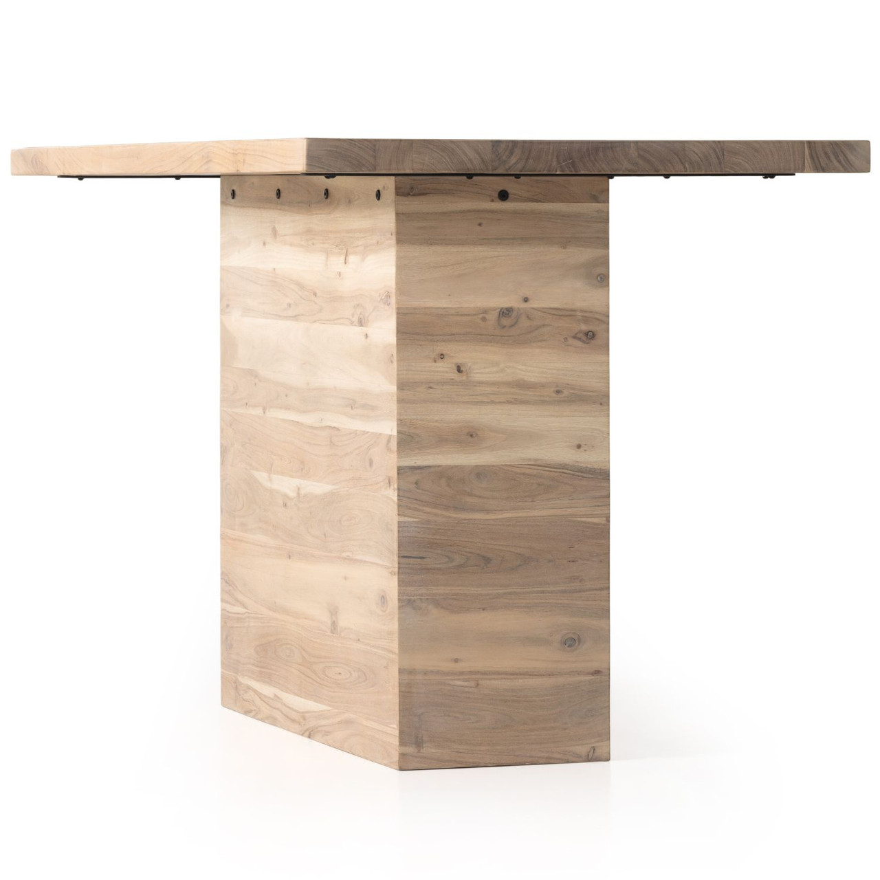 Yvonne Whitewash Acacia Wood Counter Height Table 66" Zin Home