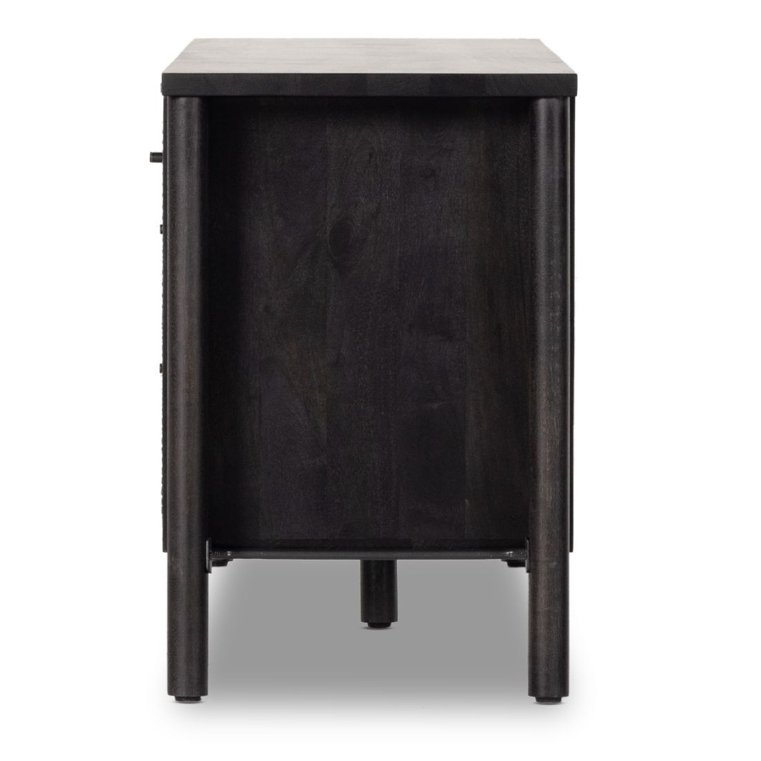 Veta Black Woven Cane Media Console 82" Zin Home