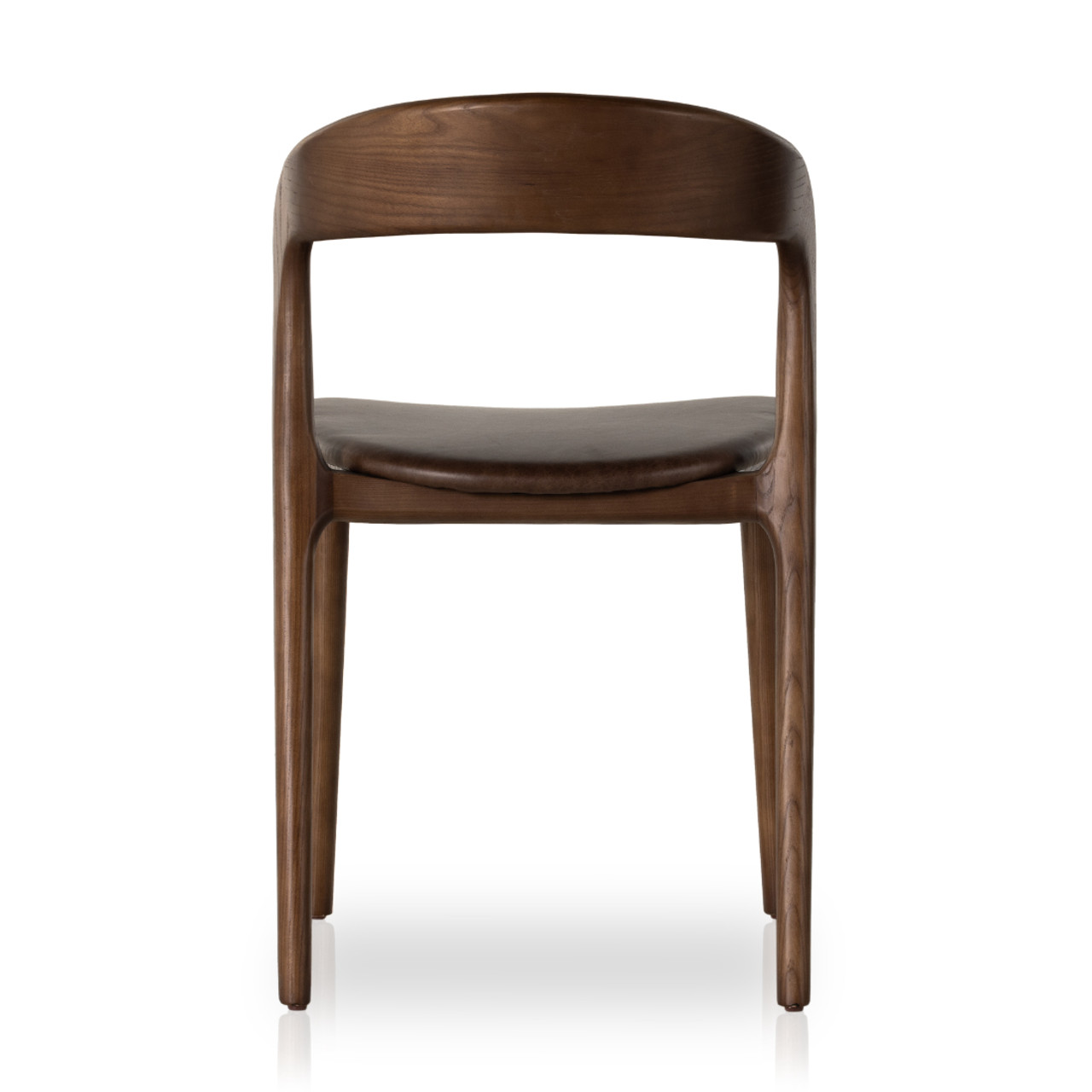 Amare Brown Leather Seat Solid Wood Dining Chair | Zin Home