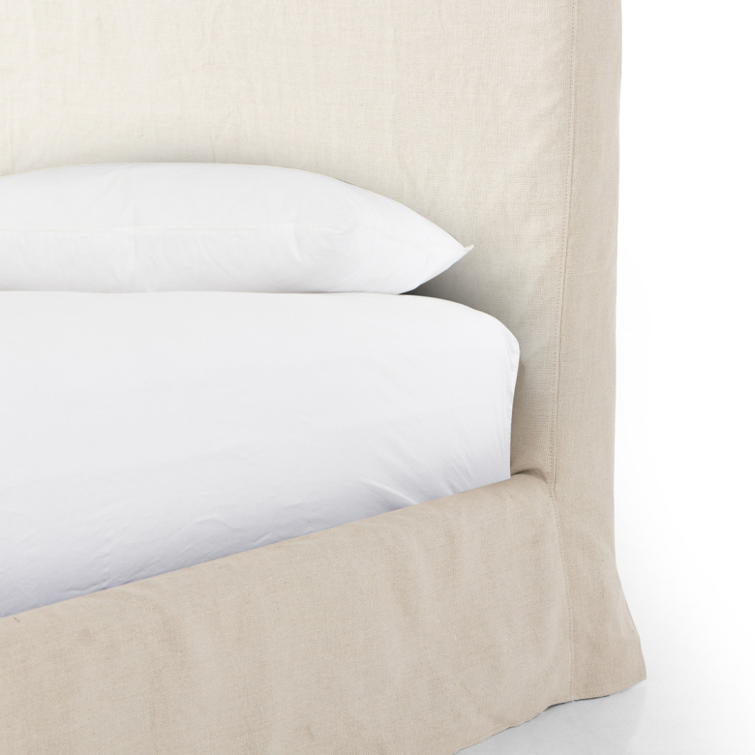 Daphne Natural Belgian Linen Slipcovered Queen Bed Zin Home