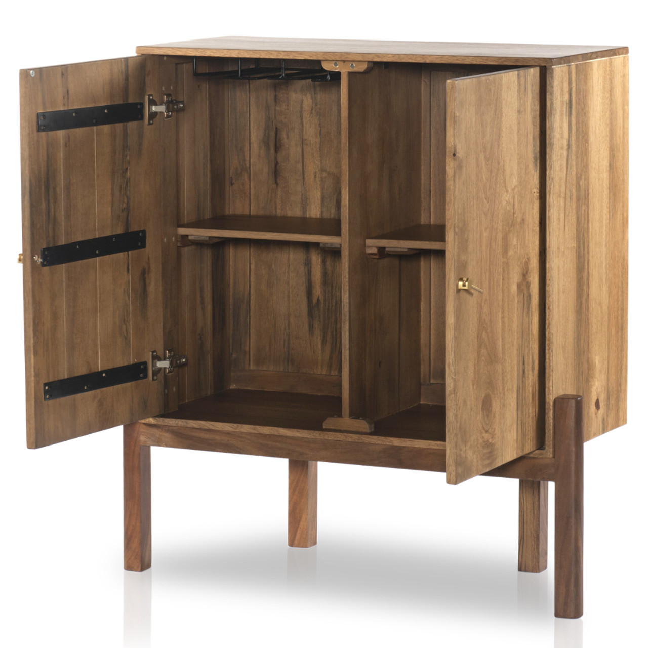 Reza Mid Century Modern Wood Bar Cabinet 42