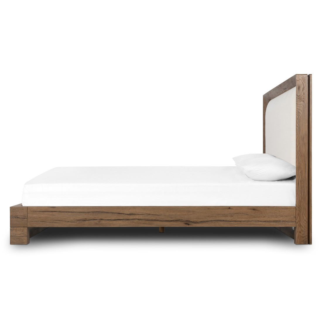 Henry Grey Reclaimed Oak Wood King Platform Bed Zin Home