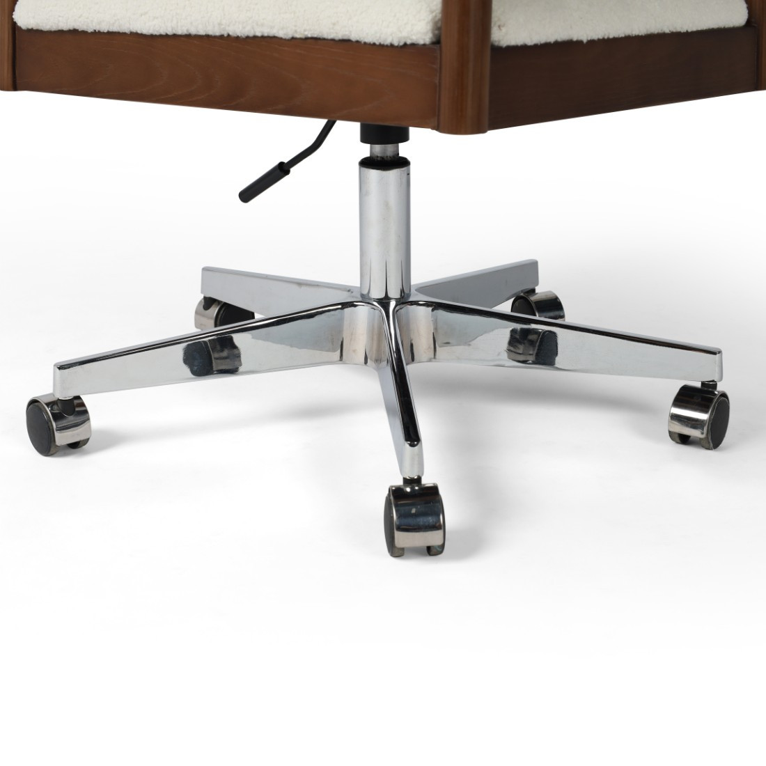 Lulu Leather Back & Shearling Seat Office Desk Chair Zin Home