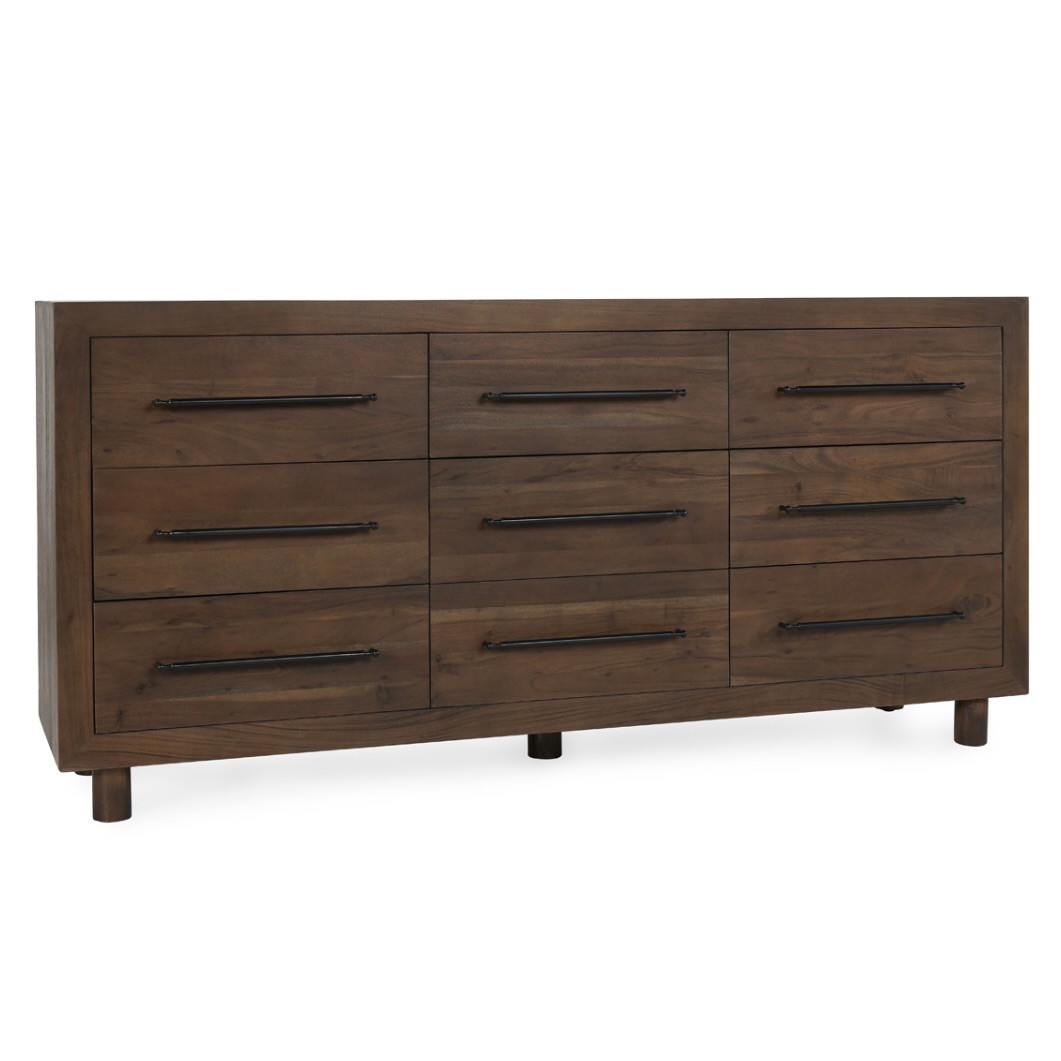 Jackson Acacia Wood 9-Drawer Dresser 78