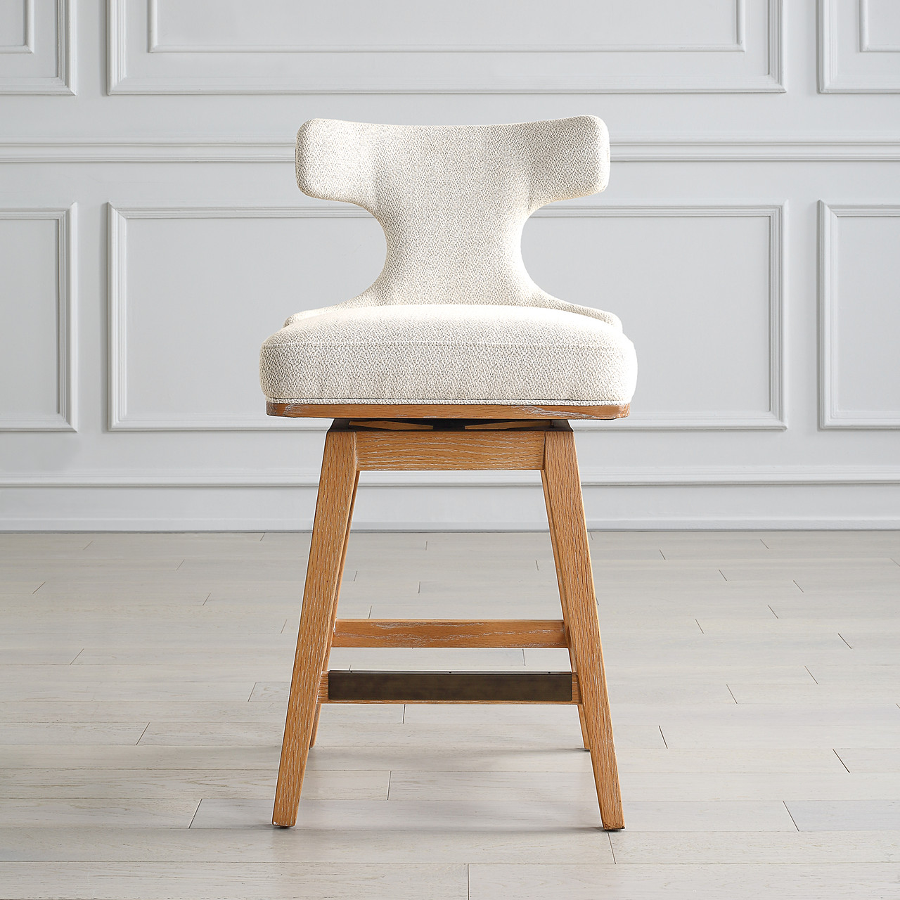 Uttermost Klismos Off-White Fabric Counter Stool | Zin Home