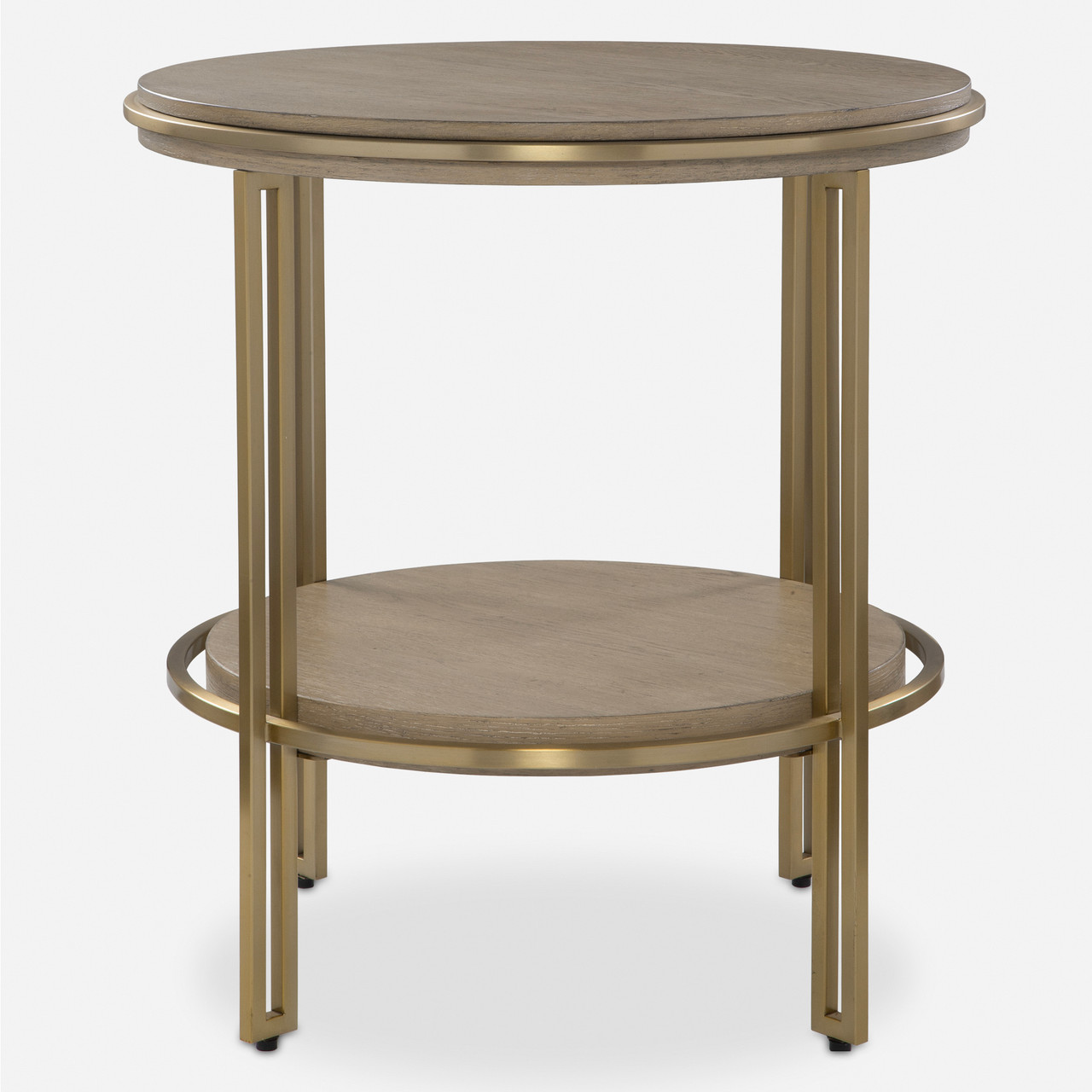 Uttermost Elise Round Brass Side Table | Zin Home