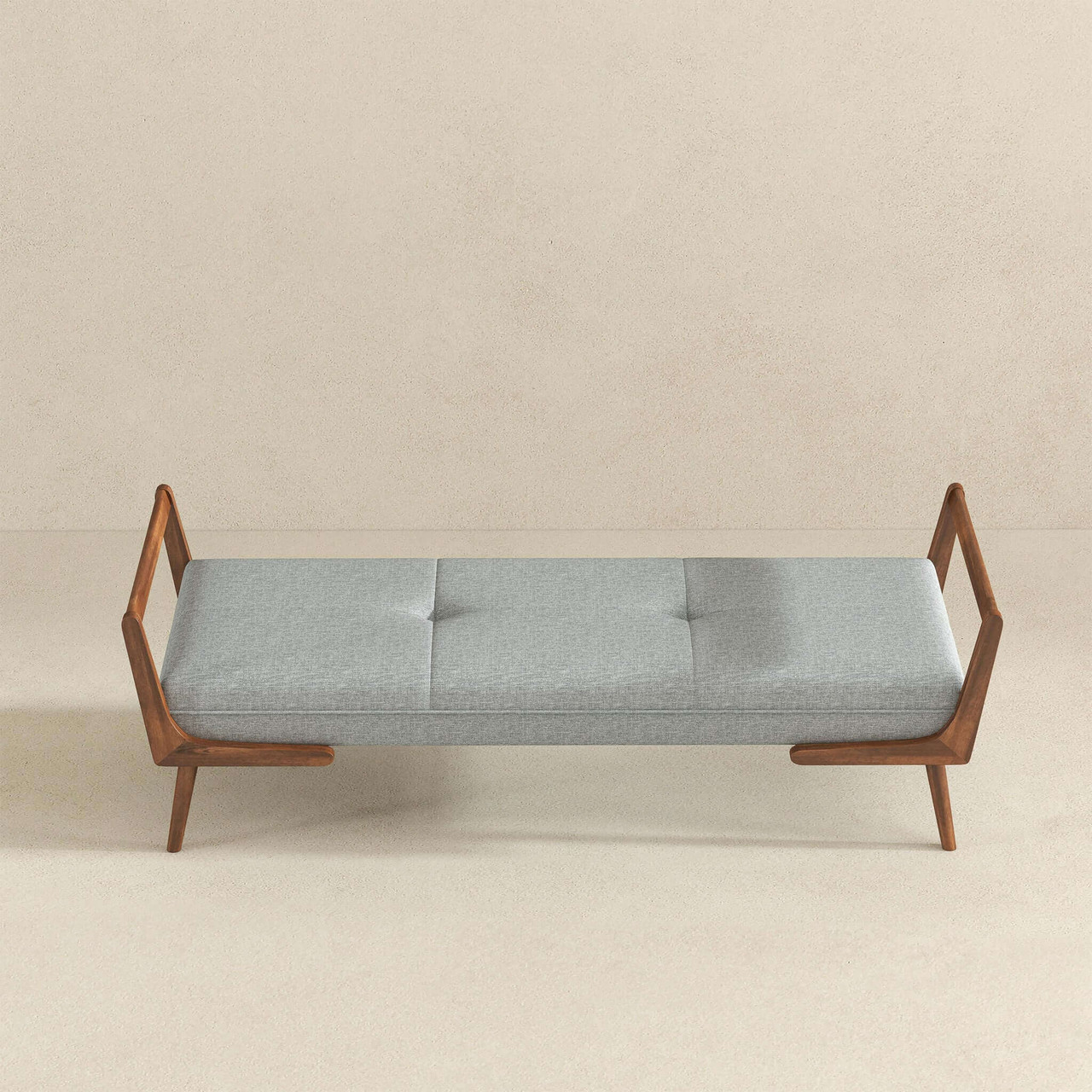 Cora Mid Century Modern Grey Fabric Bench| Zin Home