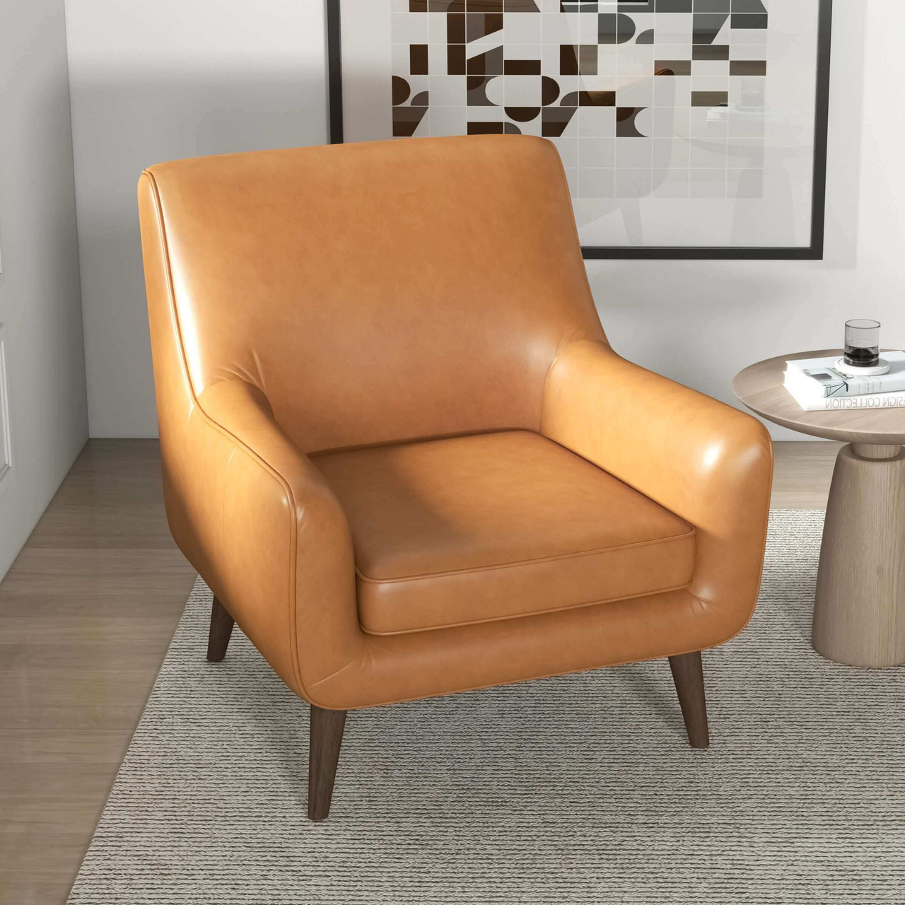 Lodge Accent Chair Tan Lounge Chair Tan Leather Accent Chair
