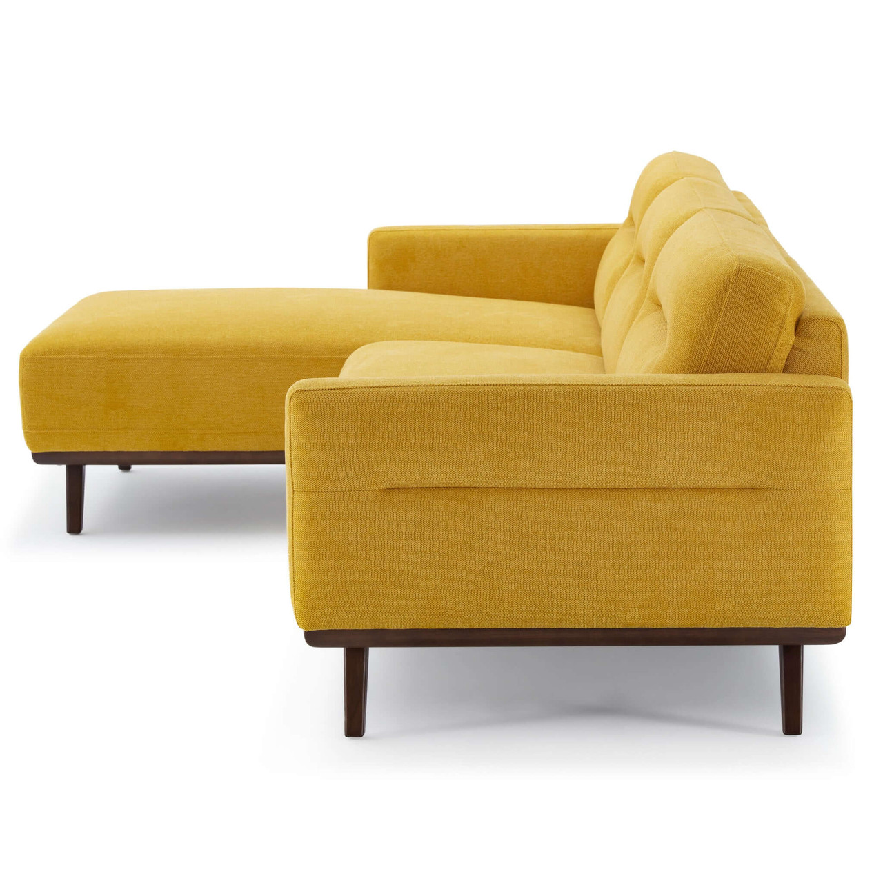 Ella L-Shaped Dark Yellow Linen Left Sectional Couch| Zin Home