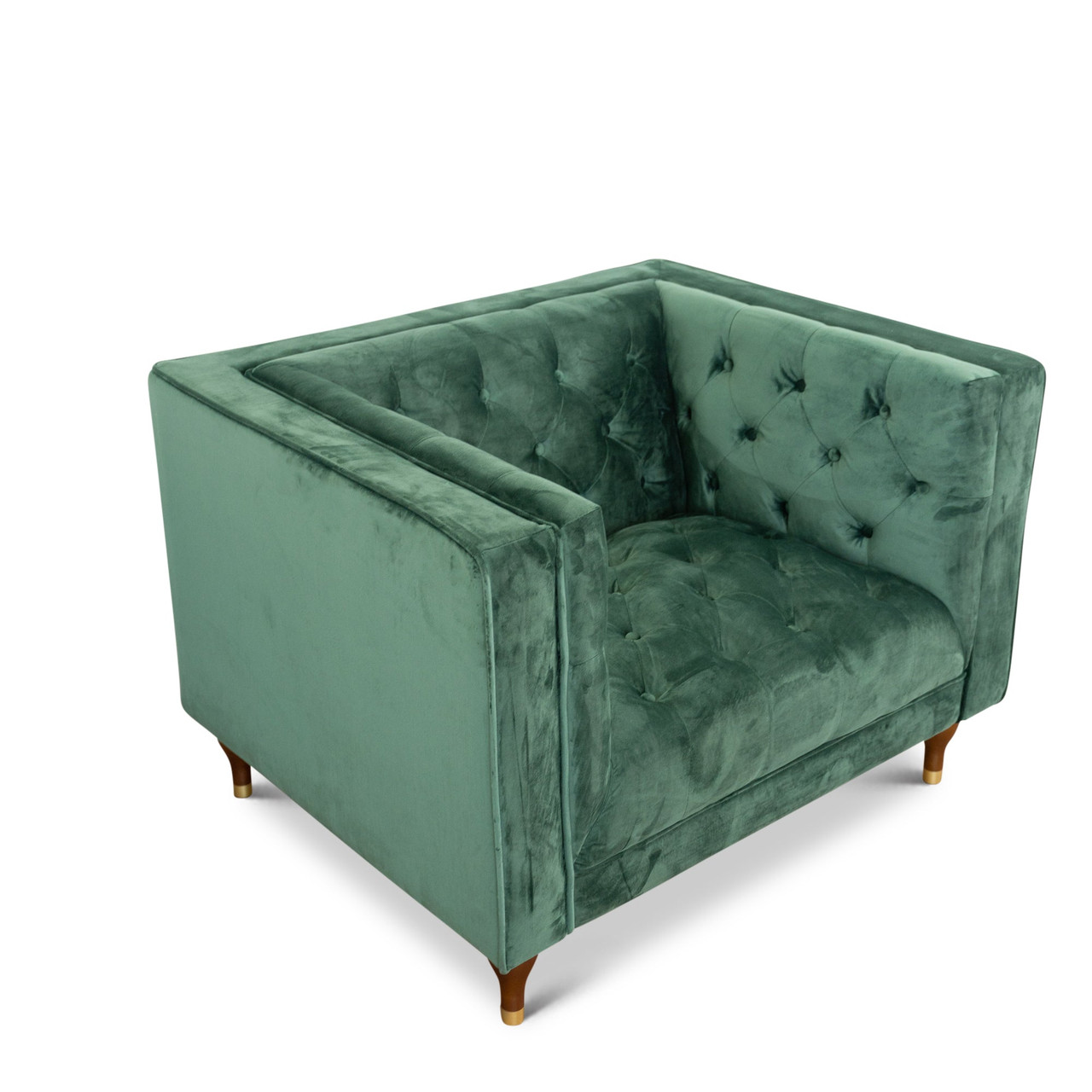 Evelyn Dark Green Velvet Lounge Chair| Zin Home
