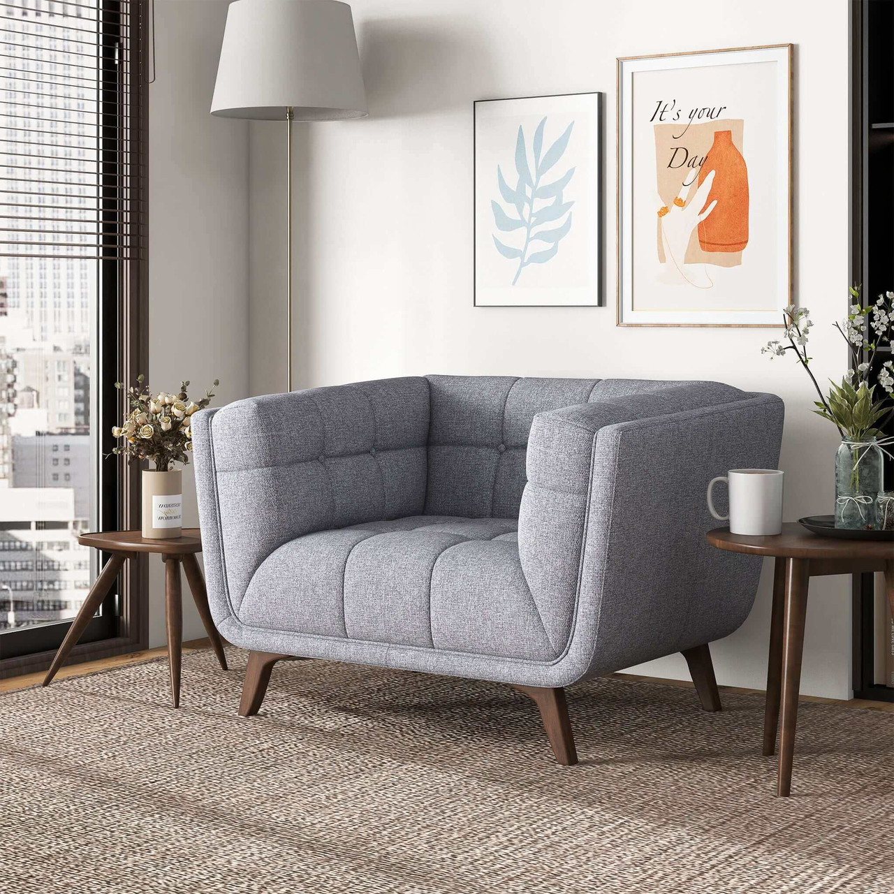 Mid Century Modern Living Room Modern Accent Chairs Addison