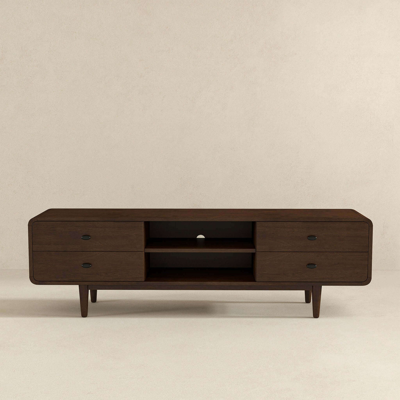 Alexa Mid Century Modern Style TV Stand - Brown| Zin Home