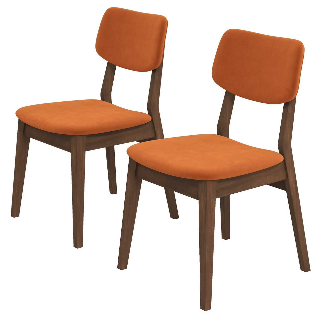 Carlos Burnt Orange Velvet Solid Back Side Chair (Set Of 2)| Zin Home