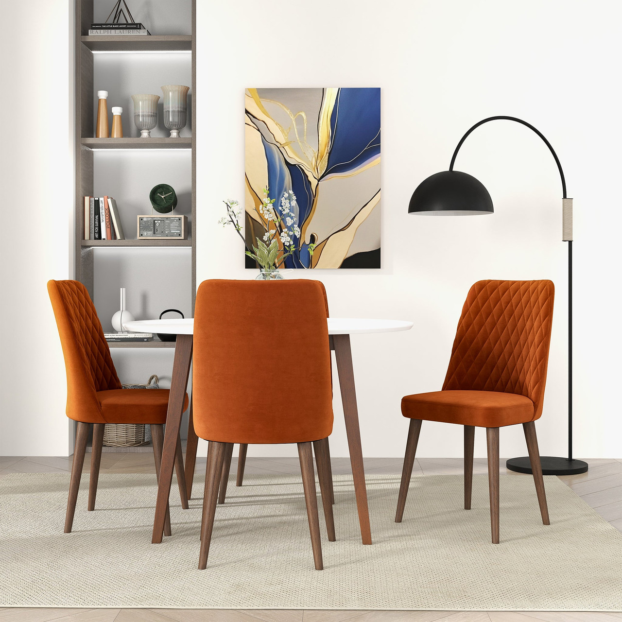 Burnt Orange Orange Dining Chairs Set Of Katie Burnt Orange Velvet