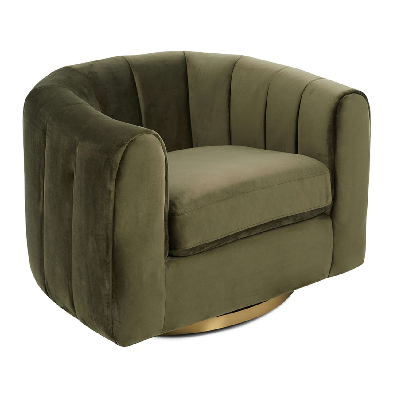 Cosey Green Velvet Swivel Chair| Zin Home - Main Image