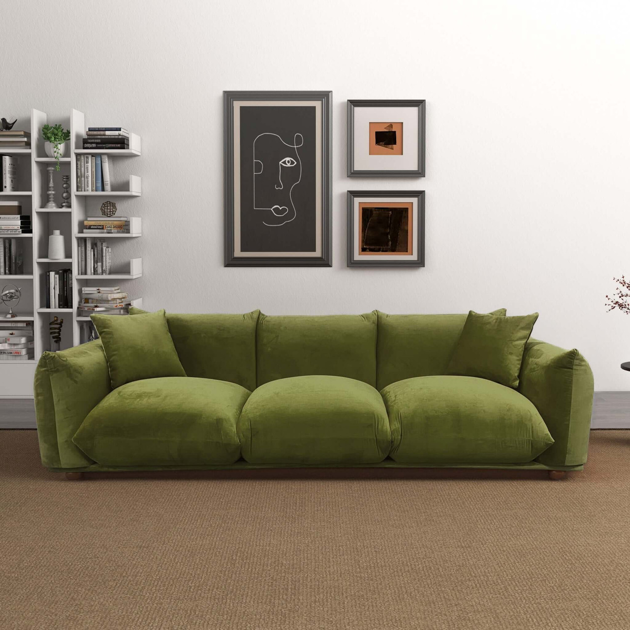 Arlo Olive Green Velvet Sofa| Zin Home
