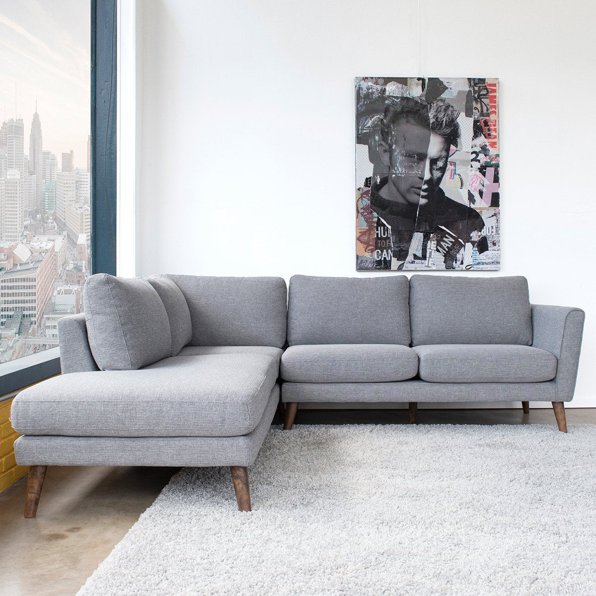 Benson Grey Sectional Sofa Left Facing Chaise| Zin Home