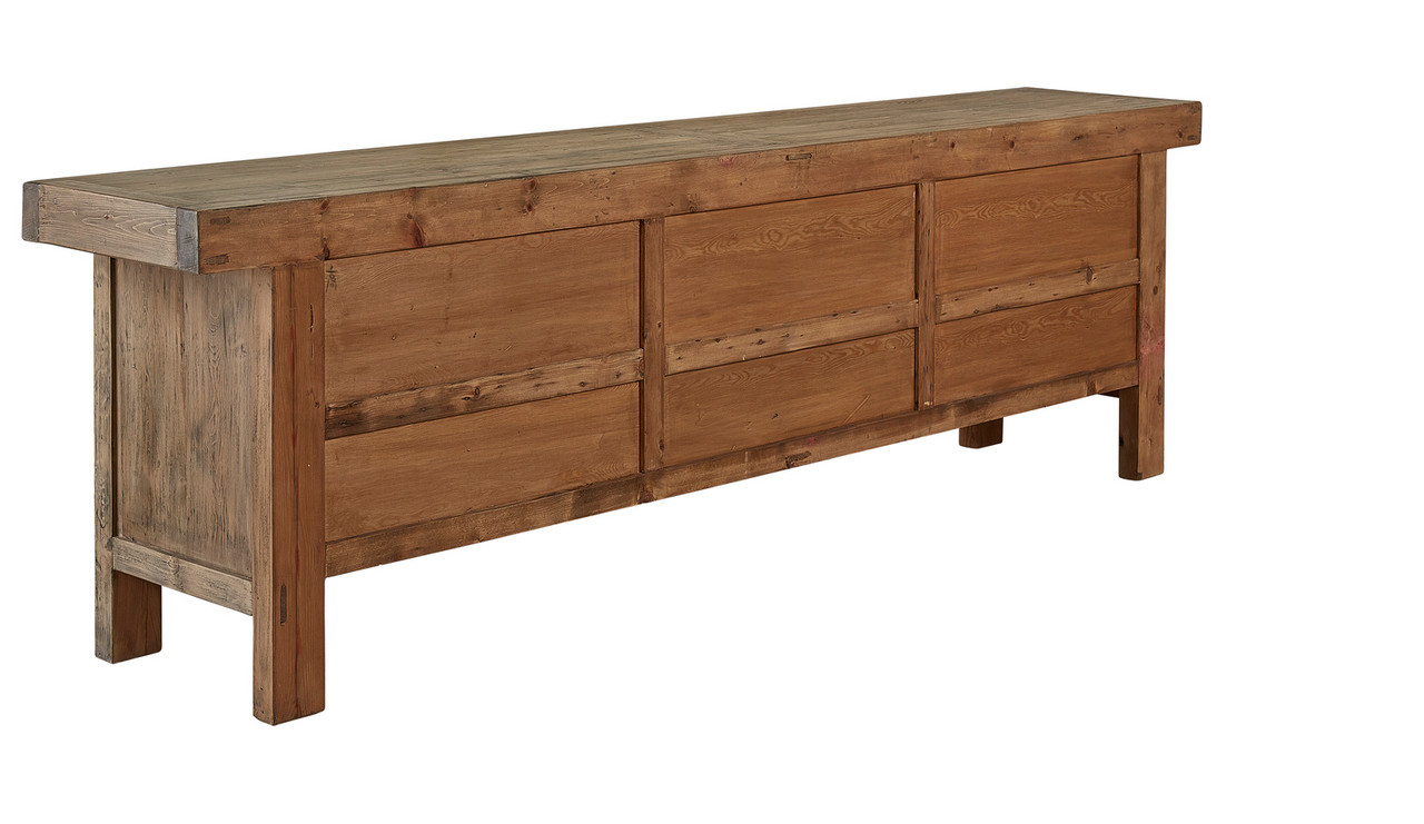 Old Reclaimed Pine Drawers Bank Credenza 114