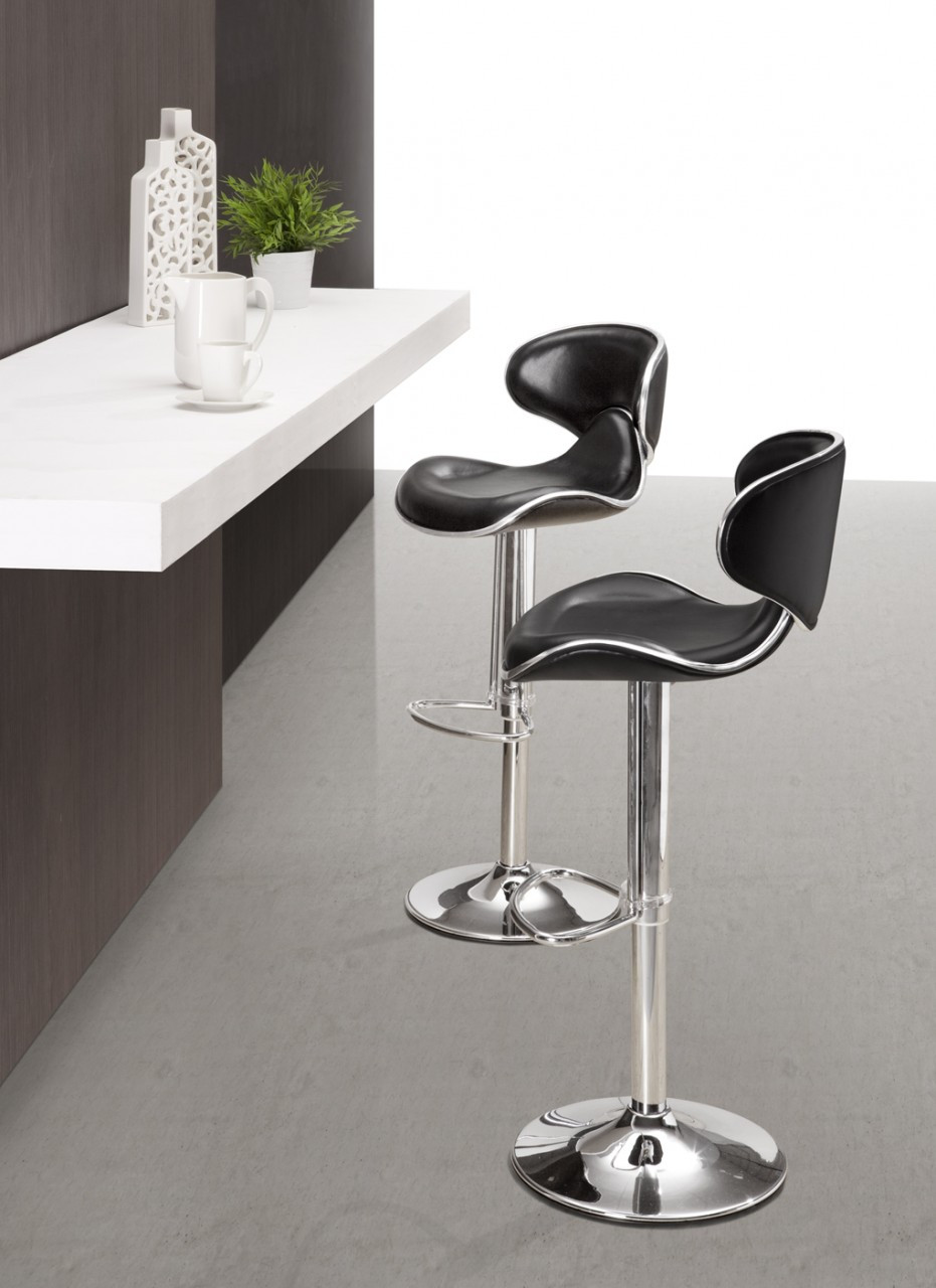 Fly Bar Chair | Modern Leather Brown Fly Barstool | Zuo Fly Bar stool ...