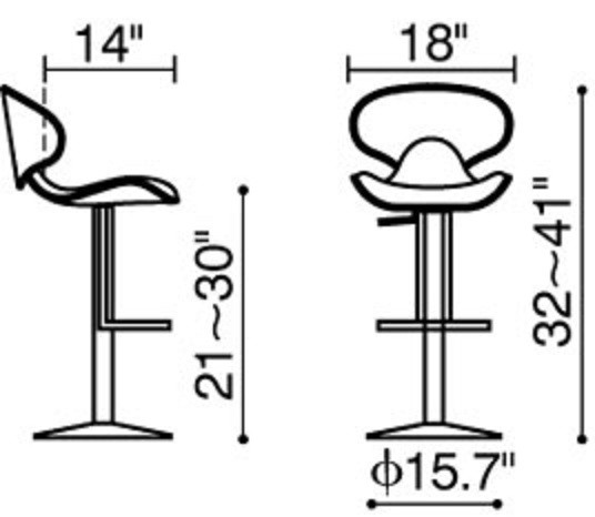 Fly Bar Chair | Modern Leather Brown Fly Barstool | Zuo Fly Bar stool ...