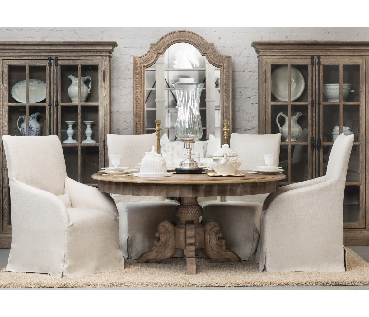 フランス アンティーク Round oak Table テーブル チェア フランス