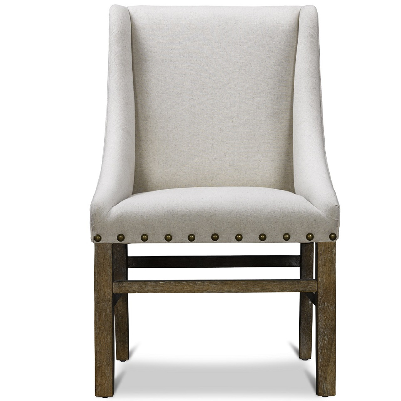 Nailhead Trestle Upholstered Dining Chair Belgian Linen Upholstered Dining Chairs Zin Home