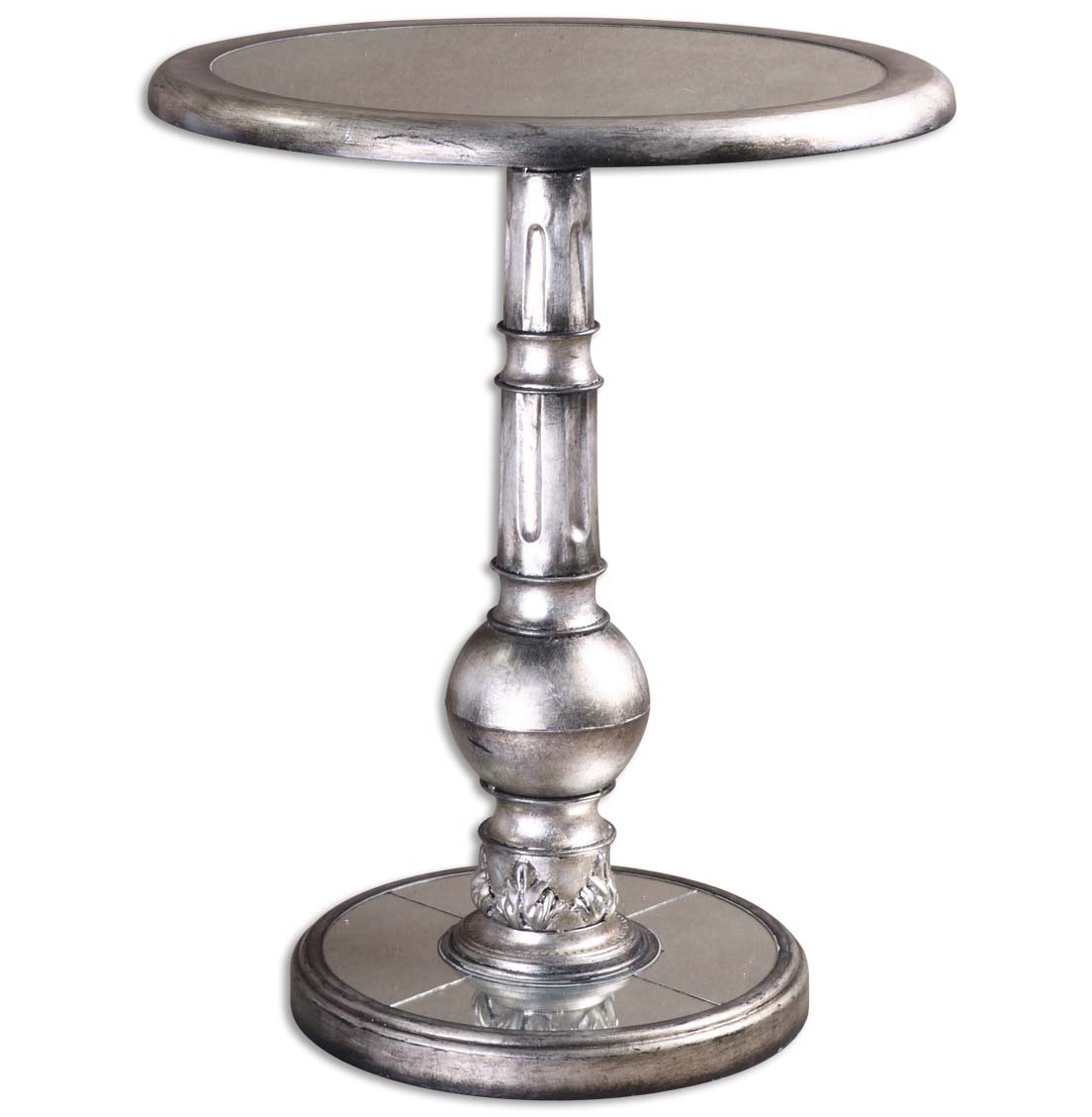 Baina Mirrored Round Accent Side Table Zin Home