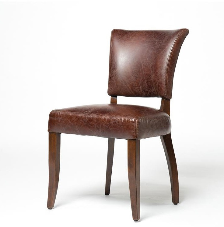 Mimi Biker Tan Leather Dining Chair Zin Home