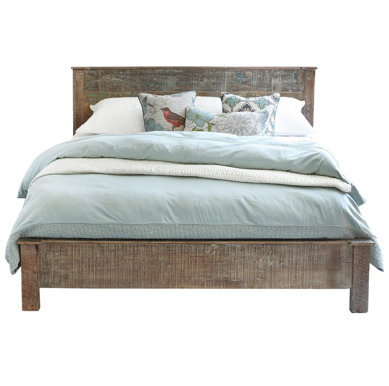 Hampton Rustic Teak Wood California King Bed Frame | Zin Home