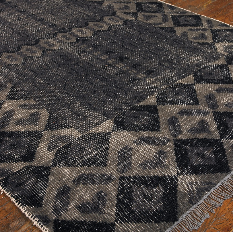 Tile Hand Knotted Gray Wool Area Rugs Zin Home