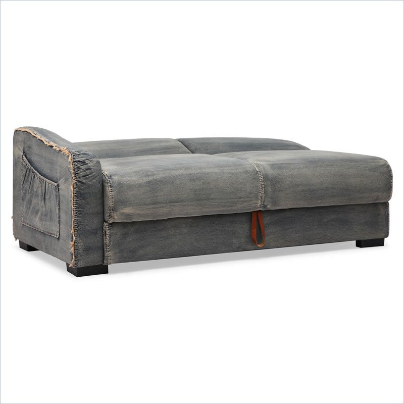 Colins Denim Sleeper Sectional Sofa Zin Home