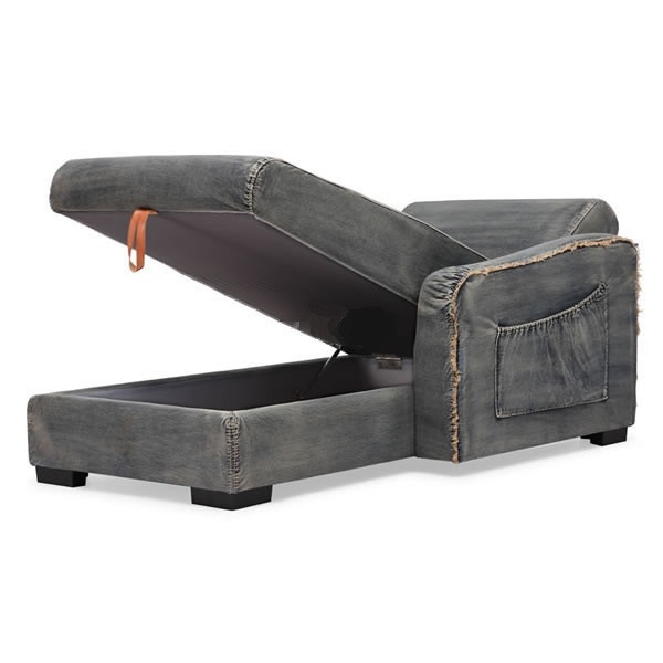 Colins Denim Sleeper Sectional Sofa Zin Home