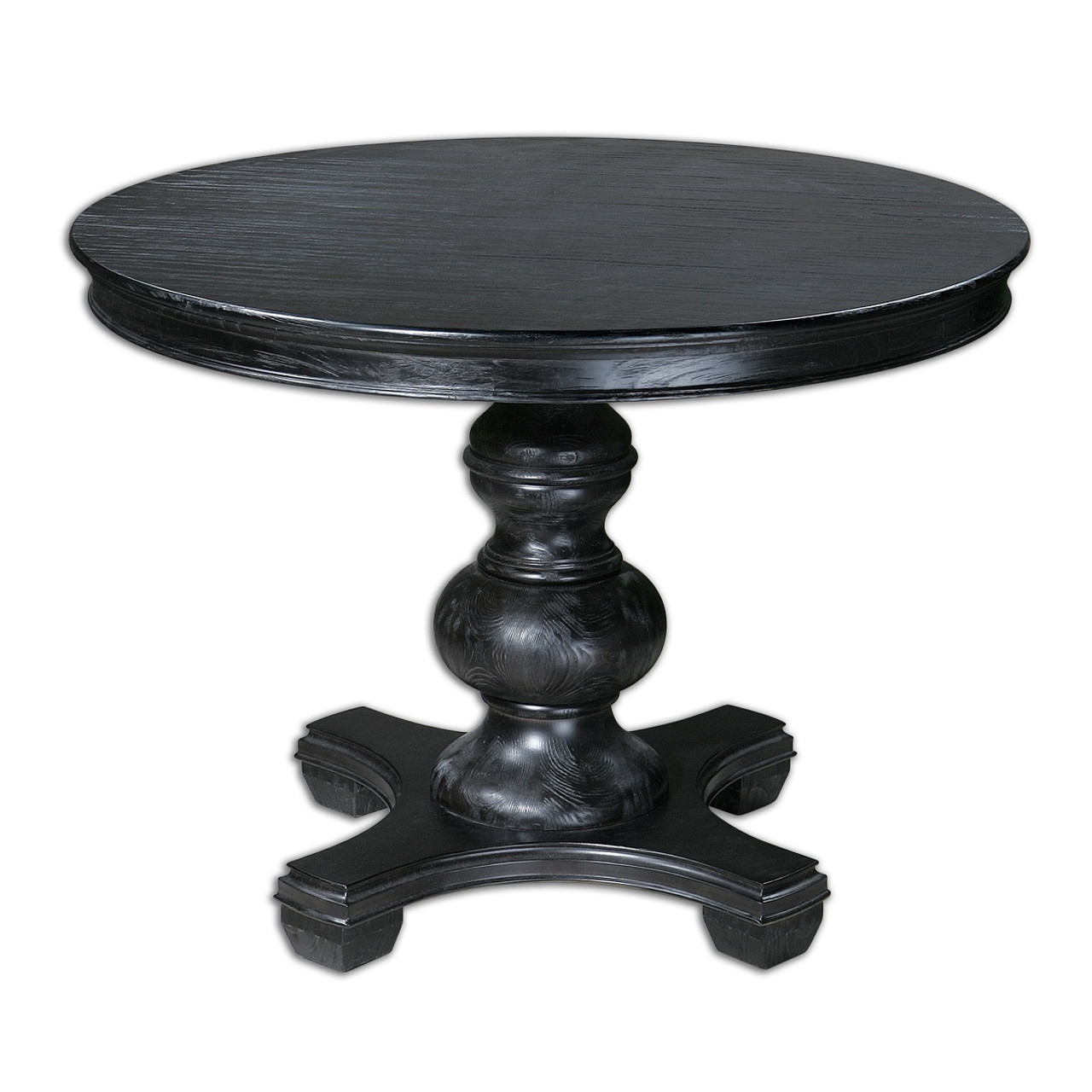 Brynmore Black Round Pedestal Table 42"| Zin Home