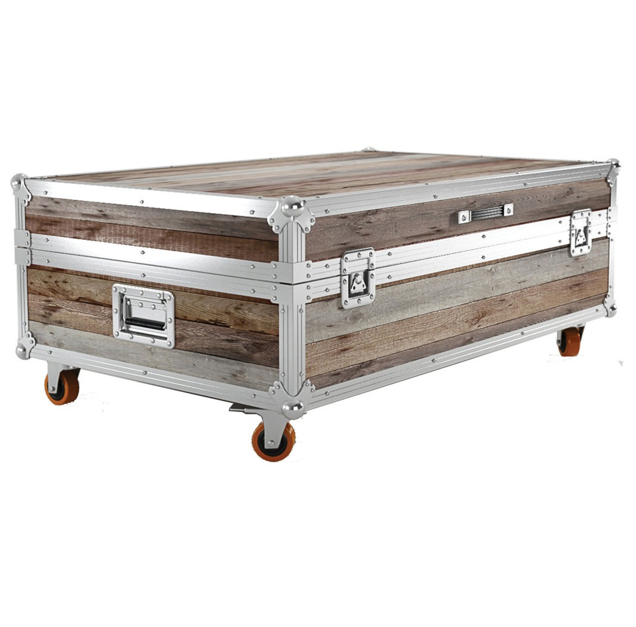 Industrial Reclaimed Teak Wood Large Trunk Coffee Table