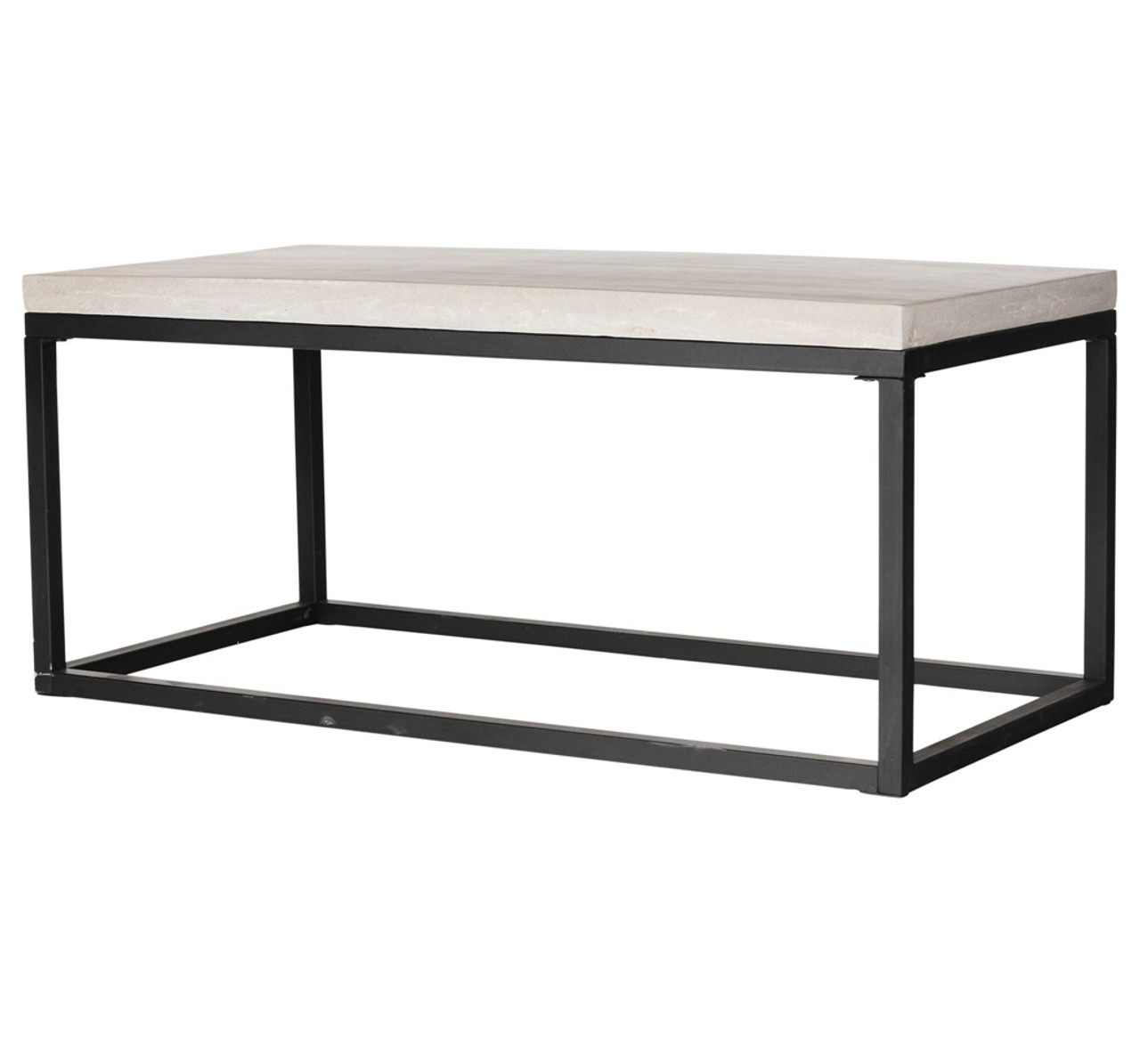 Masonry Concrete Box Frame Rectangular Coffee Table Zin Home