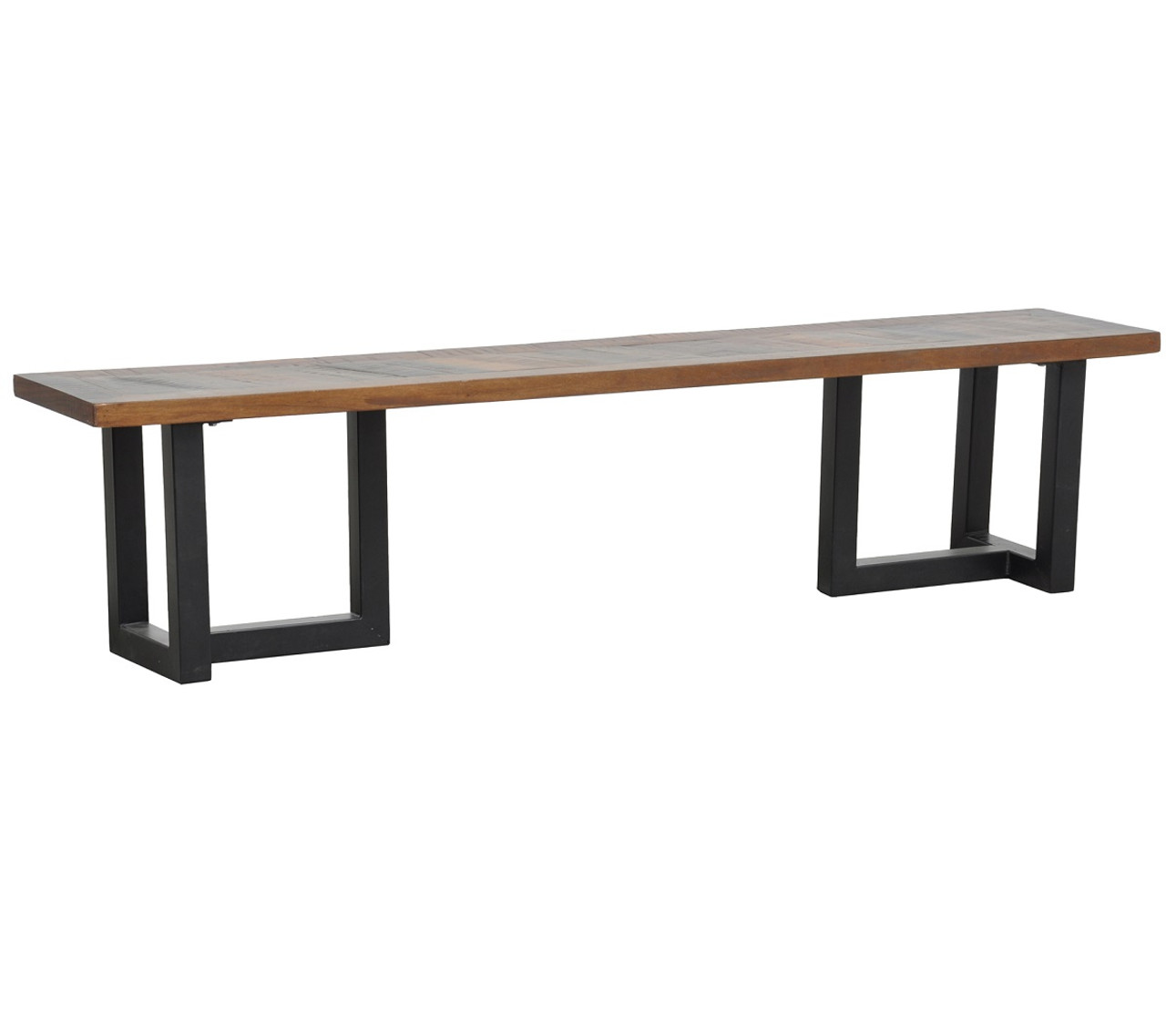 Loft Geometric Metal Base Dining Bench Zin Home