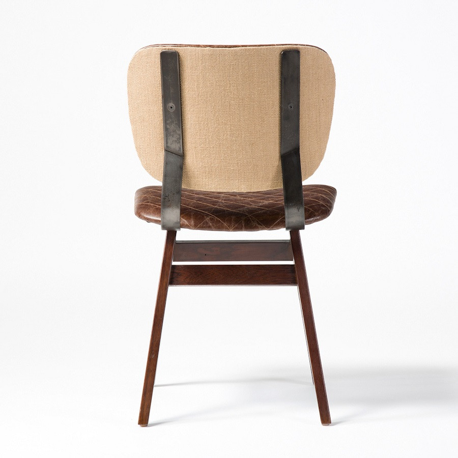 Sloan Quilted Havana Leather Dining Side Chair Zin Home